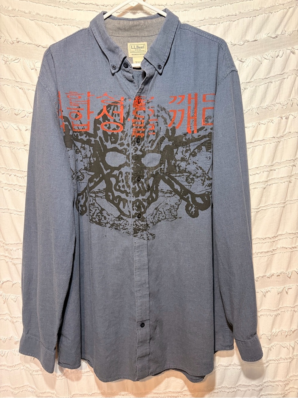 Custom dark graphic LL Bean Oxford Shirt